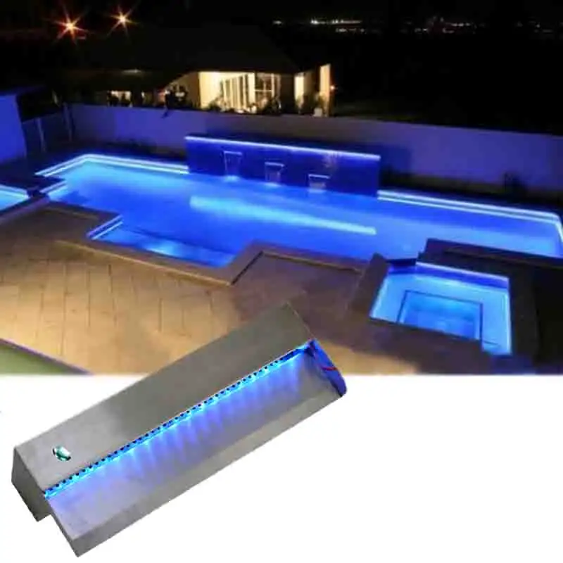 Fontaine d'automne d'eau de piscine d'acier inoxydable en métal de décoration de lumière de feu