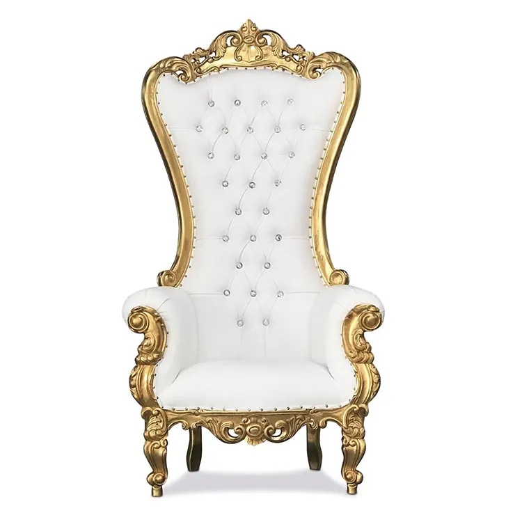 Luxury Royal High Back Wedding Chair Queen King Sofa Throne Chair For Bride And Groom