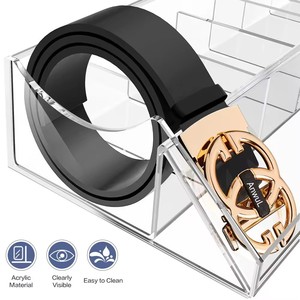 Rak Penyimpanan Sabuk Akrilik Transparan 7 Slot Ramah Lingkungan Modern, Dapat Didaur Ulang, Multi-Kompartemen, untuk Memajang Aksesoris - Product Image 3