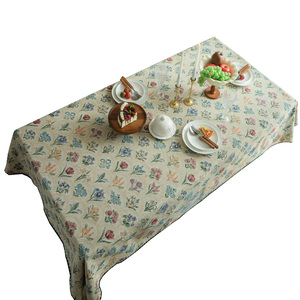 Jacquard Tablecloth French Vintage Green Plant Dining Tablecloth Jacquard Rectangular <strong>Table</strong> Cover - Product Image 1