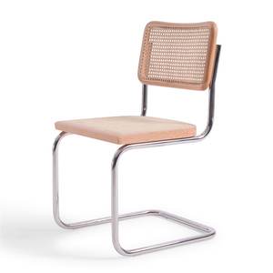 <span class=keywords><strong>Sedia</strong></span> <span class=keywords><strong>Cesca</strong></span> Modernariato Mid-Century con Base in Metallo Cromato e Legno Rattan - Product Image 5