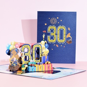 30th Birthday Anniversary Card with Envelope,Wedding Anniversary 3D Happy Birthday Pop up Card