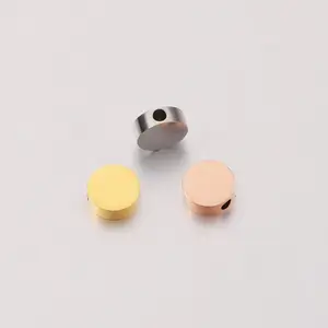 Mirror Polished Gold Plating Stainless Steel 8mm Round Spacer Beads Charms Jewelry Pendant For Making Earring Bracelet Necklaces