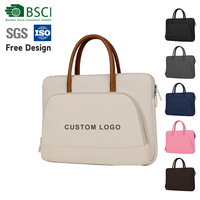 Sacoche d'ordinateur portable professionnelle personnalisée en tissu Oxford avec poche avant zippée pour les déplacements professionnels et l'usage quotidien