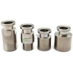 Adaptateur de raccordement sanitaire en acier inoxydable à trois colliers, connecteur de tuyau femelle 1/2 pouce x 3/4 pouce, Tri-Clamp femelle <span class=keywords><strong>BSPP</strong></span> NPT - Product Image 3