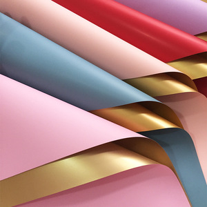 Chất Liệu Đóng Gói Bó Hoa Hai Màu Giấy Màu Vàng Chống Thấm Nước Dày Giấy Gói Hoa - Product Image 3