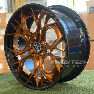 ล้อคาร์บอนไฟเบอร์แบบสั่งทำพิเศษ XINLAI สีบรอนซ์ซาตินแบบออร์แกนิค ขอบลึก 2 ชิ้น ขนาด 18-22 นิ้ว สำหรับ BMW สำหรับ Mercedes-Benz AMG สำหรับ Audi - Product Image 1