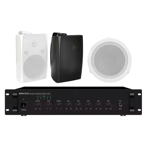PA System for Outdoor Use Bluetooth-Connected Office Amplifier with 8ohm Ceiling Speaker Wall-Mounted Horn