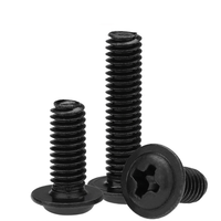 Tornillo de Cabeza Cruzada PWM con Arandela, Tornillo de Cabeza Redonda con Tornillo Mediano, Tornillo para Caja de Ordenador M5 Negro