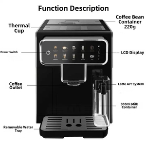Fully <b>Automatic</b> Home <b>Coffee</b> <b>Machine</b> with Grinder & Milk Frother - Product Image 1
