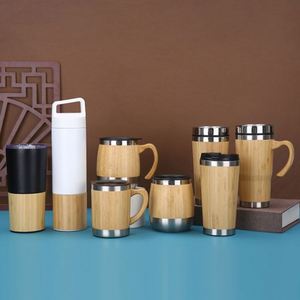 Custom logo 450ml Bamboo Stainless Steel <b>Coffee</b> Travel Tumbler Wholesale Wholesale Wooden Mug Bamboo Travel <b>Coffee</b> Mug - Product Image 6