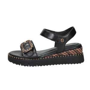 Sandales compensées Tamaris pour femme, noires, talon de 5 cm, taille 38, style plateforme - Product Image 1