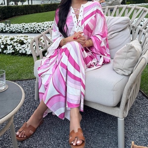 Robes longues maxi élégantes pour femmes, grandes tailles, imprimées, africaines, écologiques, teintes unies, coupe ample - Product Image 3