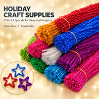 Fournitures d'artisanat pour les fêtes, pour les gammes de produits d'artisanat en détail et les projets de décoration créative, tiges de fil scintillant flexibles en vrac