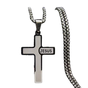 Novo Design Personalizado Colar Crucifixo Jesus em Aço Inoxidável para Homens Estilo Hip Hop Punk - Product Image 6