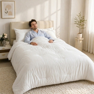 Couette de luxe super douce en polyester 100% de taille King Size, chaude et confortable, avec surpiqûres - Product Image 6