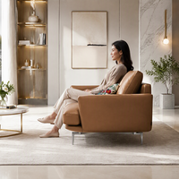 Ensemble de canapés sectionnels modernes YUANCHANG, canapé orange, minimalisme, pieds en acier inoxydable noir titane pour le mobilier de salon