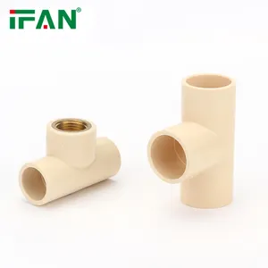 Accesorio de tubo de plástico de alta calidad de fábrica IFAN 1/2 "3/4" Cpvc accesorios de tubería en T agua caliente y fría