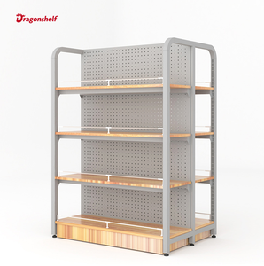 Présentoir <span class=keywords><strong>de</strong></span> gondole métallique <span class=keywords><strong>de</strong></span> support d'étagère <span class=keywords><strong>de</strong></span> supermarché robuste double face moderne avec le support à <span class=keywords><strong>jouets</strong></span> à la mode pour l'épicerie - Product Image 3