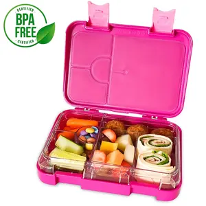 Оптовая продажа, герметичный многоразовый Ланч-бокс для детей, пластиковый контейнер для еды из тритана, японский съемный школьный детский контейнер для еды
