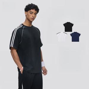Ensemble deux pièces en coton tricoté 240 g/m², T-shirt basique oversize, style Hip Hop Streetwear, respirant, séchage rapide, pour activités de plein air - Product Image 2