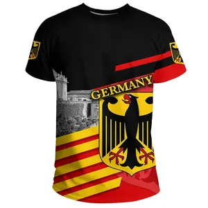 Camiseta com estampa de logotipo personalizado para homens, fabricantes de roupas alemãs, design de lugares famosos, camisas plus size de secagem rápida