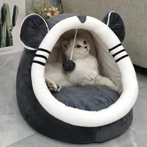 יצרן סיטונאי מיטת חתול רכה חמה עיצוב חמוד בית חיות מחמד מיטות וחבילות חתלתול מיטה מתקפלת לכלבים וחתולים XC526