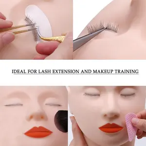 Individual Eyelash Extension Supplies Wholesale Mannequin Head With 3 Lash Layers For