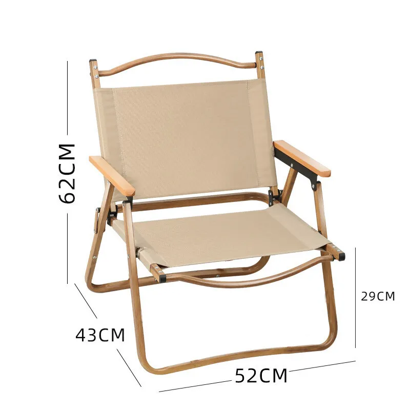 1pcs 휴대용 캠핑 의자 야외 알루미늄 합금 우드 그레인 접이식 의자 바베큐 피크닉 장비 커밋트 의자