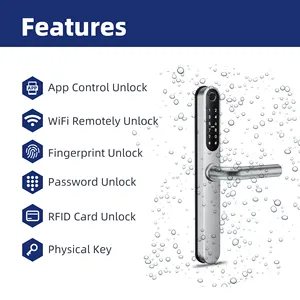 New Product Liliwise Ttlock Tuya BLE Wifi Door Locks Waterproof Slim Smart Door Lock With Lock Cylinder For Aluminum Door