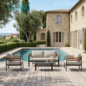 Ensemble de canapés en aluminium Uland <span class=keywords><strong>Gaia</strong></span> avec structure KD et rembourrage capitonné pour usage extérieur, ferme, hôtel, patio, villa - Product Image 4