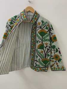 เสื้อคลุมผ้าฝ้ายทอมือลายสัตว์ปักแบบซูซานี ระบายอากาศได้ดี สไตล์โบโฮ สำหรับผู้หญิง - Product Image 4