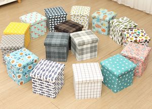 Repose-pieds, tabouret court, ottoman pliable, design japonais, rembourrage en tissu avec mousse à mémoire de forme, cube de rangement pour jouets pour la chambre à coucher - Product Image 5
