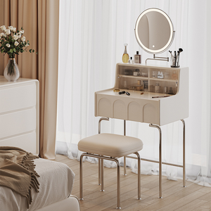 Legno e acciaio gamba di piccole dimensioni bianco <span class=keywords><strong>ragazze</strong></span> moderna toletta con specchio e sgabello sedia tavoli cosmetici - Product Image 1