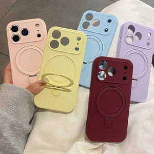 MOQ 500 Funda Magnética de Silicona Líquida 360 para <span class=keywords><strong>iPhone</strong></span> 17 Pro Max °   Soporte de Anillo Giratorio de Silicona Suave <span class=keywords><strong>con</strong></span> Colores para iP16 15 <span class=keywords><strong>14</strong></span> <span class=keywords><strong>13</strong></span> - Product Image 2