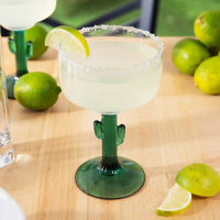 Verres à vin et margaritas personnalisés en forme de cactus soufflés à la main, couleur verte, pour cocktails, bières, boissons, cadeau de mariage, vente en gros