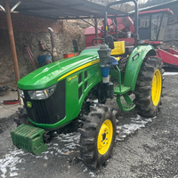 Tractor de Ruedas 3B504 4WD de Segunda Mano, Precio Bajo Premium, Motor Diésel de 60HP y 4 Cilindros, Caja de Cambios con Selector de Marchas, Verde Amarillo