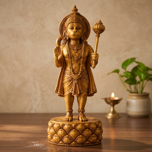 Statue en bois du Dieu hindou Hanuman Ji, Murti en bois de Bajrangbali, Idole de dieu hindou, Décoration de Mandir, Cadeau spirituel pour la maison, Décoration de Puja à domicile - Product Image 3