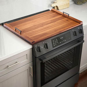 Tablero de fideos de madera de bambú extra grande al por mayor cubierta superior del espacio del mostrador con asas cubiertas de estufa de leña de Acacia - Product Image 1