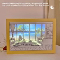 Cadres photo taille A5 peintures à lumière LED peintures murales 3D décoration intérieure bases de lumière LED pour motifs acryliques peuvent être personnalisées