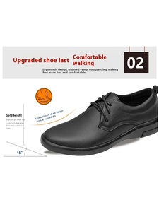 Chaussures Oxford en cuir véritable pour hommes, style coréen, à lacets, pour affaires, semelle intermédiaire EVA, bout en caoutchouc, pour le bureau et la carrière, couleurs mélangées, collection automne - Product Image 4
