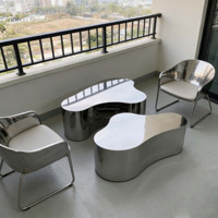 Table basse d'appoint en acier inoxydable sur mesure, vente en gros d'usine, table centrale créative combinée pour bureau, appartement, salon