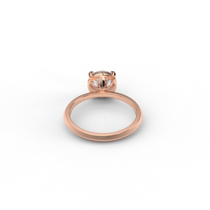 Bague de fiançailles solitaire en or rose 18 carats avec diamant de culture - Product Image 4