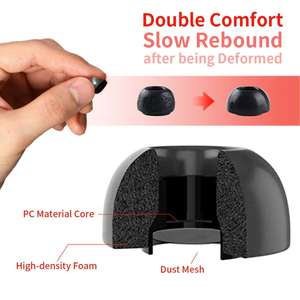 Embouts d'oreille en <span class=keywords><strong>mousse</strong></span> à mémoire de rechange pour <span class=keywords><strong>Airpods</strong></span> <span class=keywords><strong>Pro</strong></span> 1st/2nd Gen avec trou de réduction du bruit et protection anti-poussière intégrée - Product Image 3