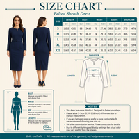 Robe fourreau mi-longue à col rond et manches longues 240 GSM pour femme, avec ceinture, idéale pour le bureau et les occasions professionnelles, opaque, personnalisable avec logo OEM, vente en gros