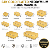 Magnet Neodymium N52 Berlapis Emas NdFeB Permanen Tanah Jarang Bentuk Bulat Persegi Panjang Kustom Kinerja Tinggi Sensor Elektronik