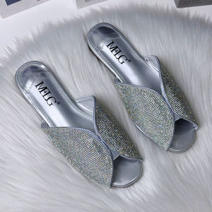 패셔너블하고 심플한 여성용 플랫 스팽글 슬리퍼 - Product Image 2