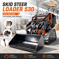Hochwertiger Mini-Kompaktlader LOGWAY mit Schaufel und Joystick für Landwirtschaft, Hofarbeit und Baustelleneinsatz