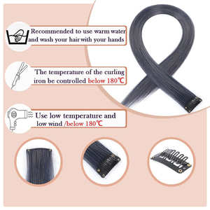 Extensions de cheveux de marques nationales, 60 cm, lisses, teintes, en fibre haute température, lot de 5 pièces pour femmes, style Miss - Product Image 5