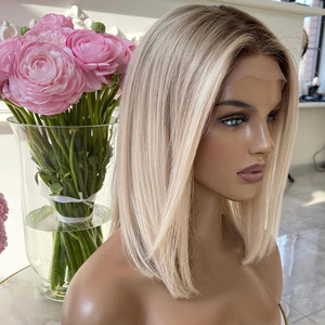 Parrucche di colore <span class=keywords><strong>biondo</strong></span> in pizzo completo <span class=keywords><strong>capelli</strong></span> umani con 4x4 Base di seta 100% cuticola allineati <span class=keywords><strong>capelli</strong></span> vergini parrucche senza colla per donna - Product Image 2